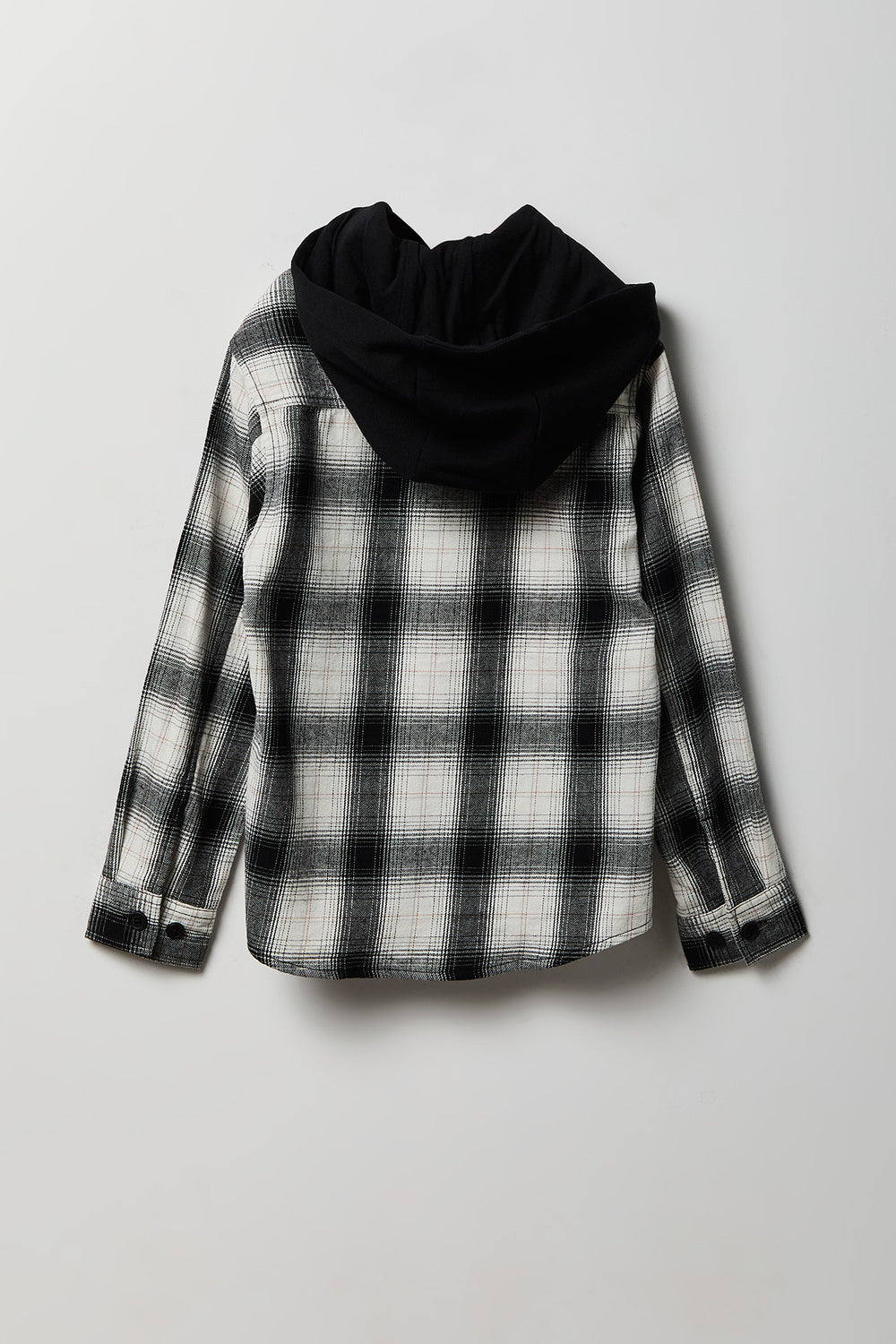 Youth Plaid Flannel Hooded Button-Up Shirt Youth Plaid Flannel Hooded Button-Up Shirt