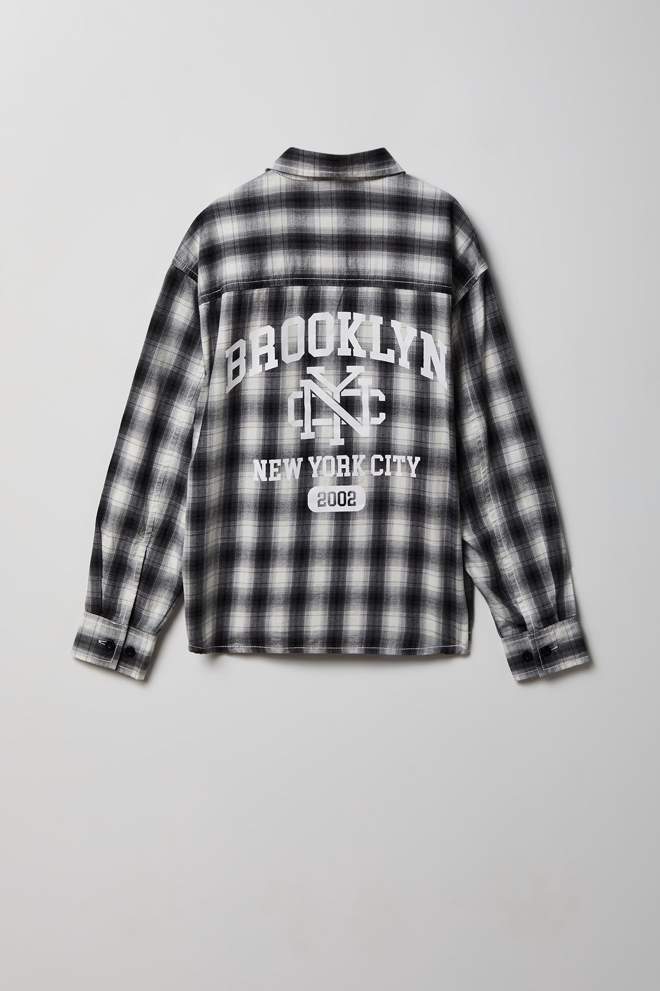 Youth Graphic Plaid Flannel Button-Up Shirt - /