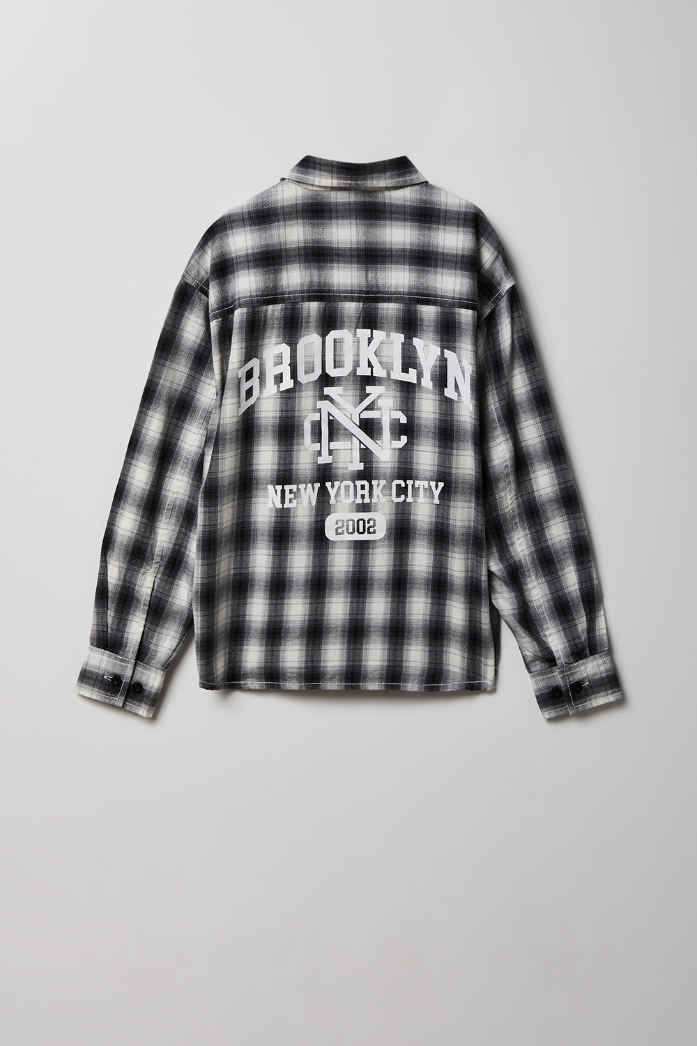 Youth Graphic Plaid Flannel Button-Up Shirt Youth Graphic Plaid Flannel Button-Up Shirt
