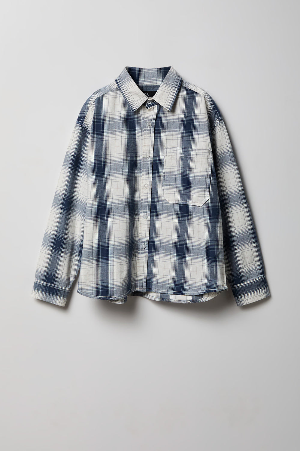Youth Graphic Plaid Flannel Button-Up Shirt Youth Graphic Plaid Flannel Button-Up Shirt