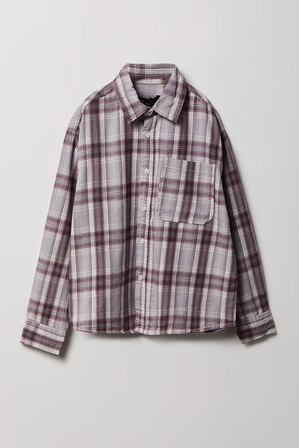 Youth Graphic Plaid Flannel Button-Up Shirt Youth Graphic Plaid Flannel Button-Up Shirt