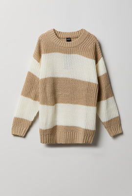 Youth Jacquard Striped Boxy Sweater