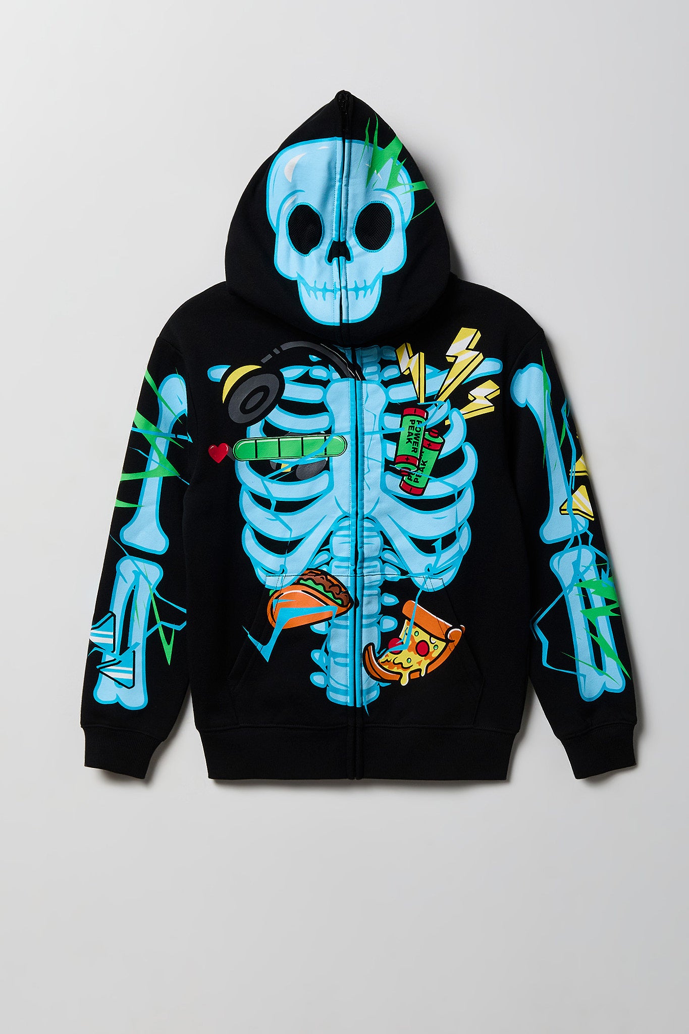 Youth Skeleton Peeper Zip-Up Hoodie - Multi /