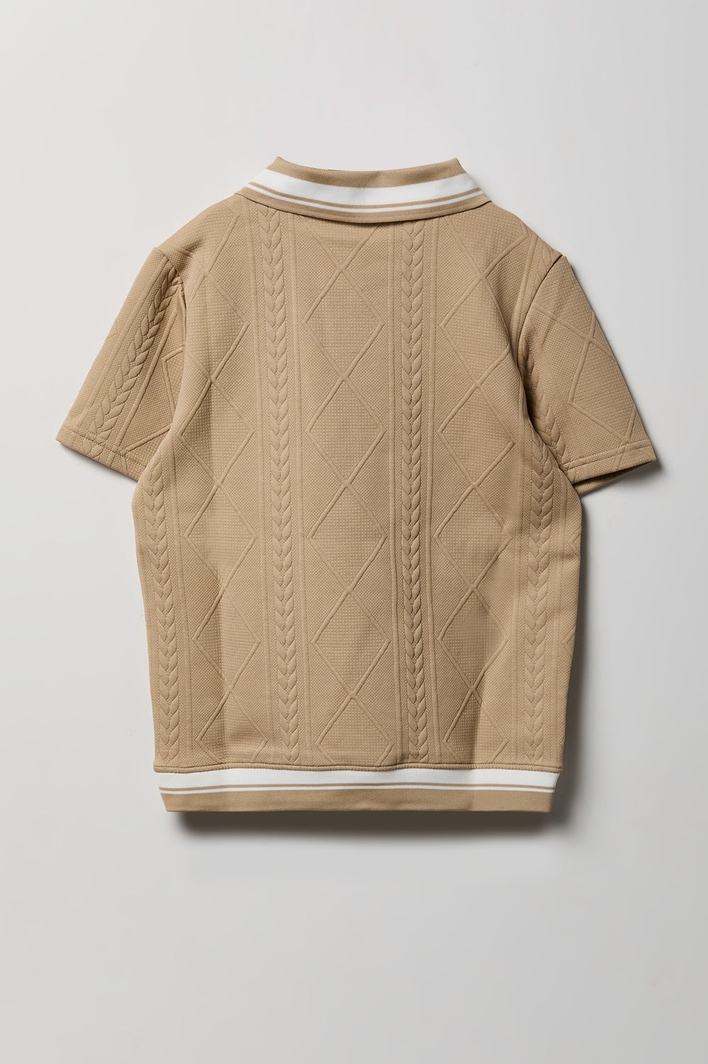 Youth Textured Johnny Collar Polo Youth Textured Johnny Collar Polo