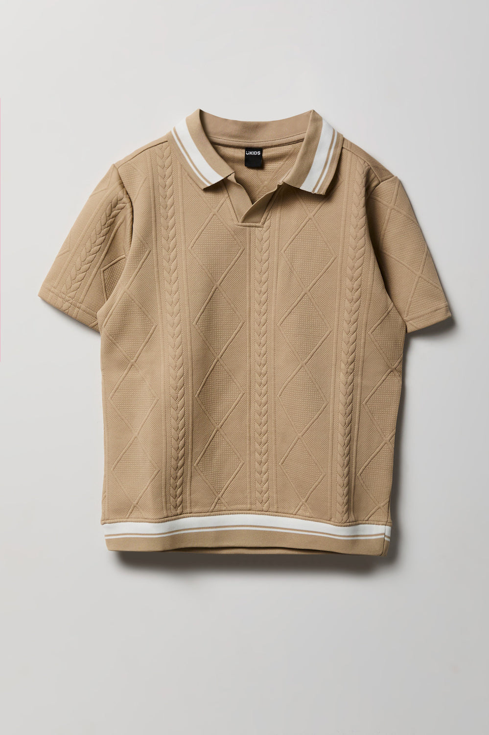 Youth Textured Johnny Collar Polo Youth Textured Johnny Collar Polo