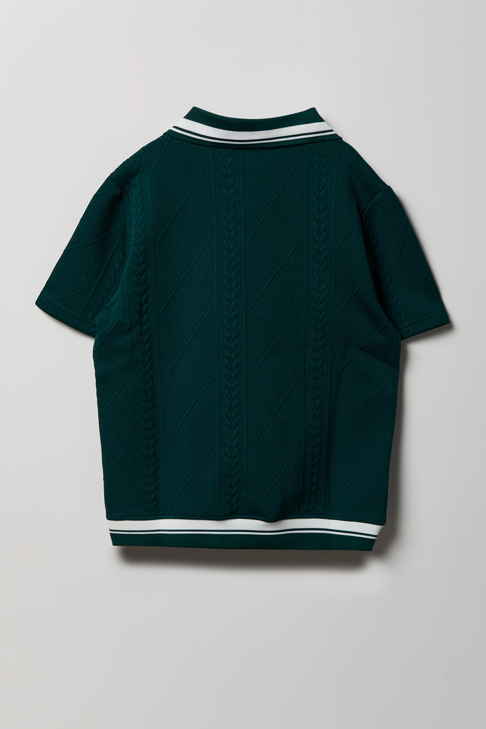 Youth Textured Johnny Collar Polo Youth Textured Johnny Collar Polo