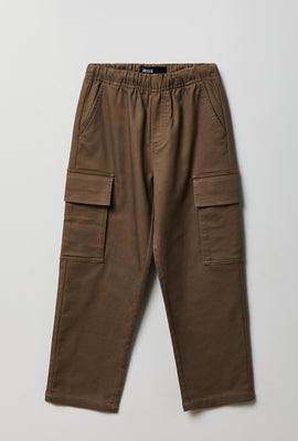 Pantalon cargo droit en tricot doux junior
