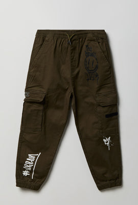 Youth Graphic Cargo Twill Jogger