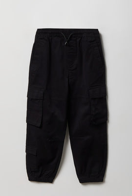 Jogger cargo en sergé junior
