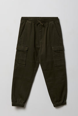 Jogger cargo en sergé junior