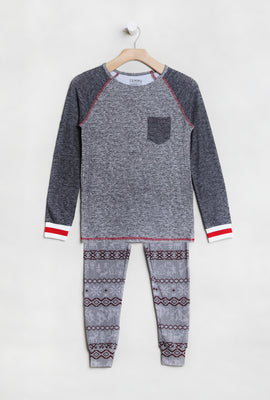 Youth Fammy Jammies Fair Isle Print 2-Piece Pajama Set