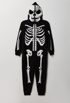Youth Skeleton Full Zip Plush Onesie
