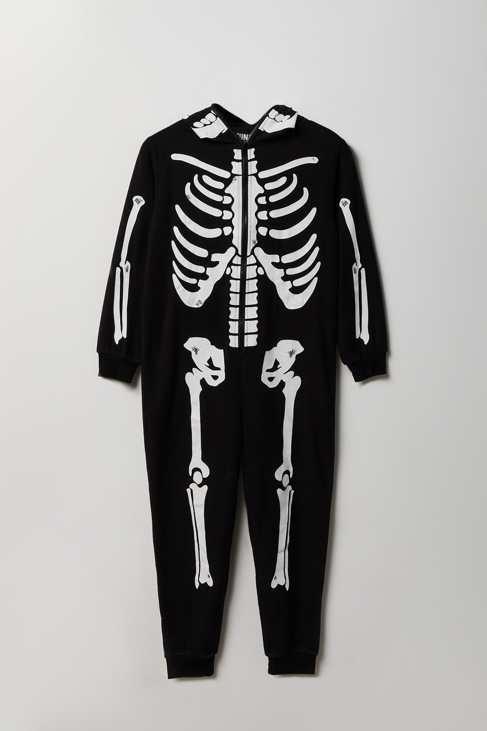 Youth Skeleton Full Zip Plush Onesie Youth Skeleton Full Zip Plush Onesie