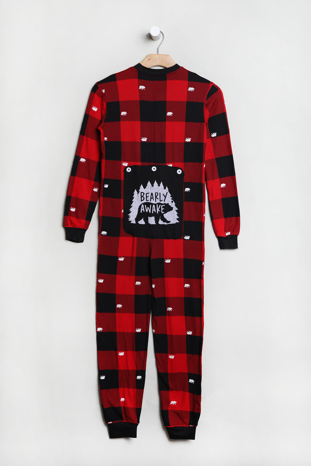 Combinaison Pyjama de Famille Imprimé Oursons sur Carreaux Junior Combinaison Pyjama de Famille Imprimé Oursons sur Carreaux Junior