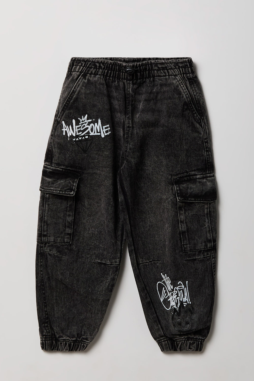 Youth Graffiti Denim Cargo Joggers Youth Graffiti Denim Cargo Joggers
