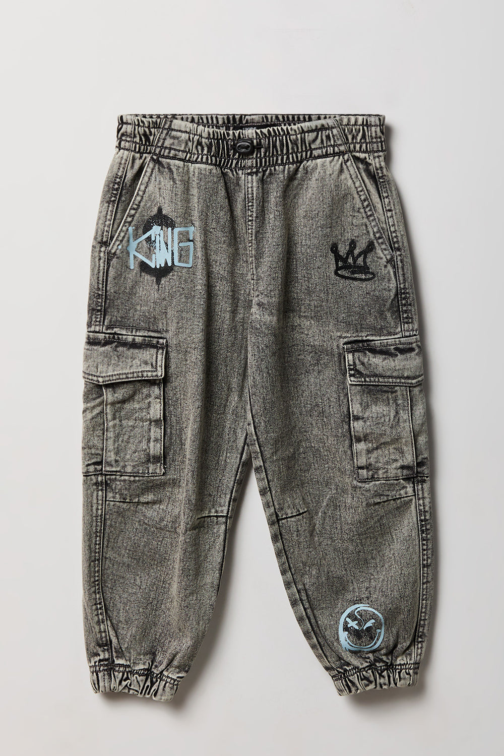 Youth Graffiti Denim Cargo Joggers Youth Graffiti Denim Cargo Joggers