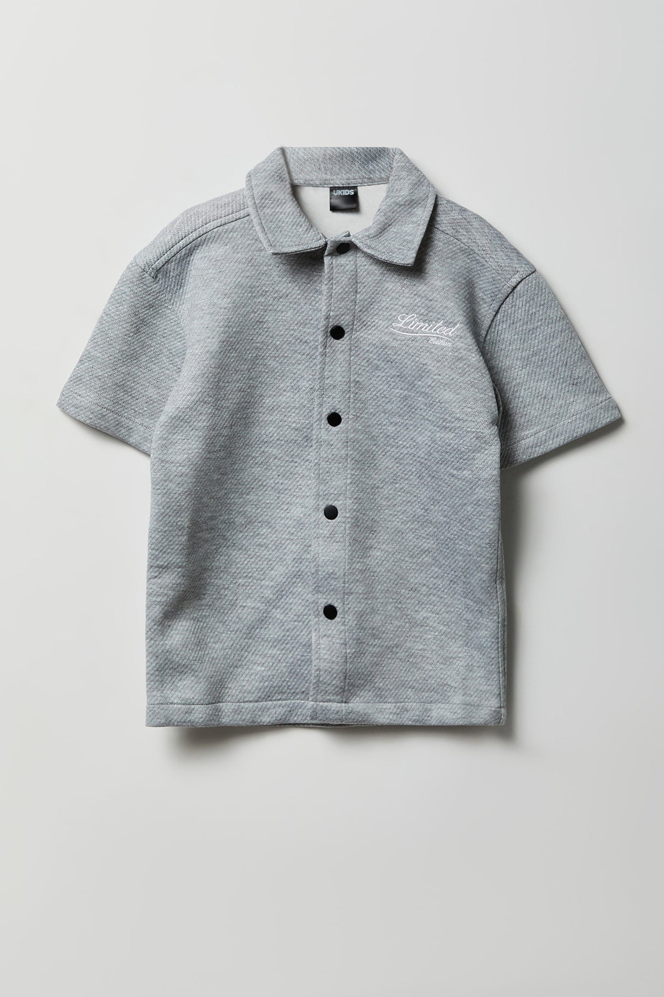 Youth Textured Boxy Button-Up Shirt - /
