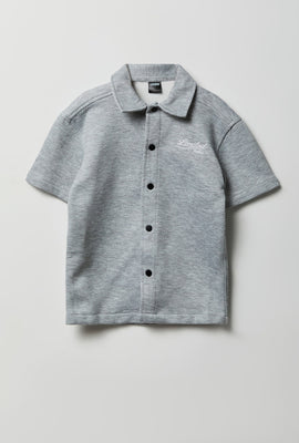 Youth Textured Boxy Button-Up Shirt