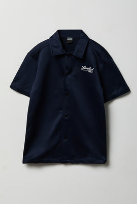 Youth Textured Boxy Button-Up Shirt