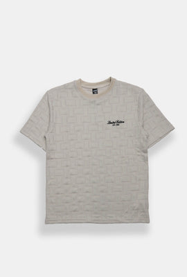 T-shirt brodé en tissu jacquard junior