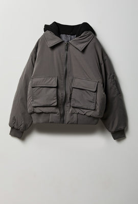 Youth Hooded Bomber Jacket