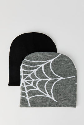 Tuques en tricot junior paquet de 2