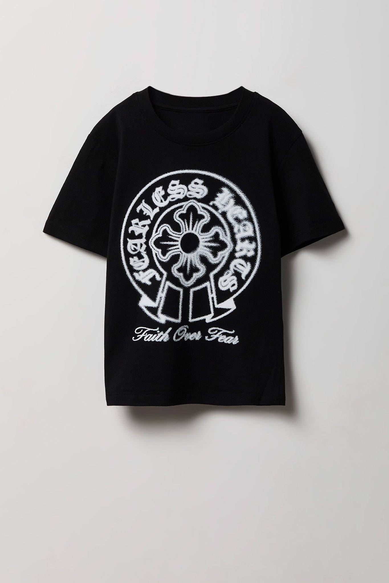 Youth Faith Over Fear Graphic Tee - Black /