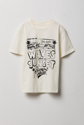 T-shirt imprimé Long Beach Waves Sunset junior