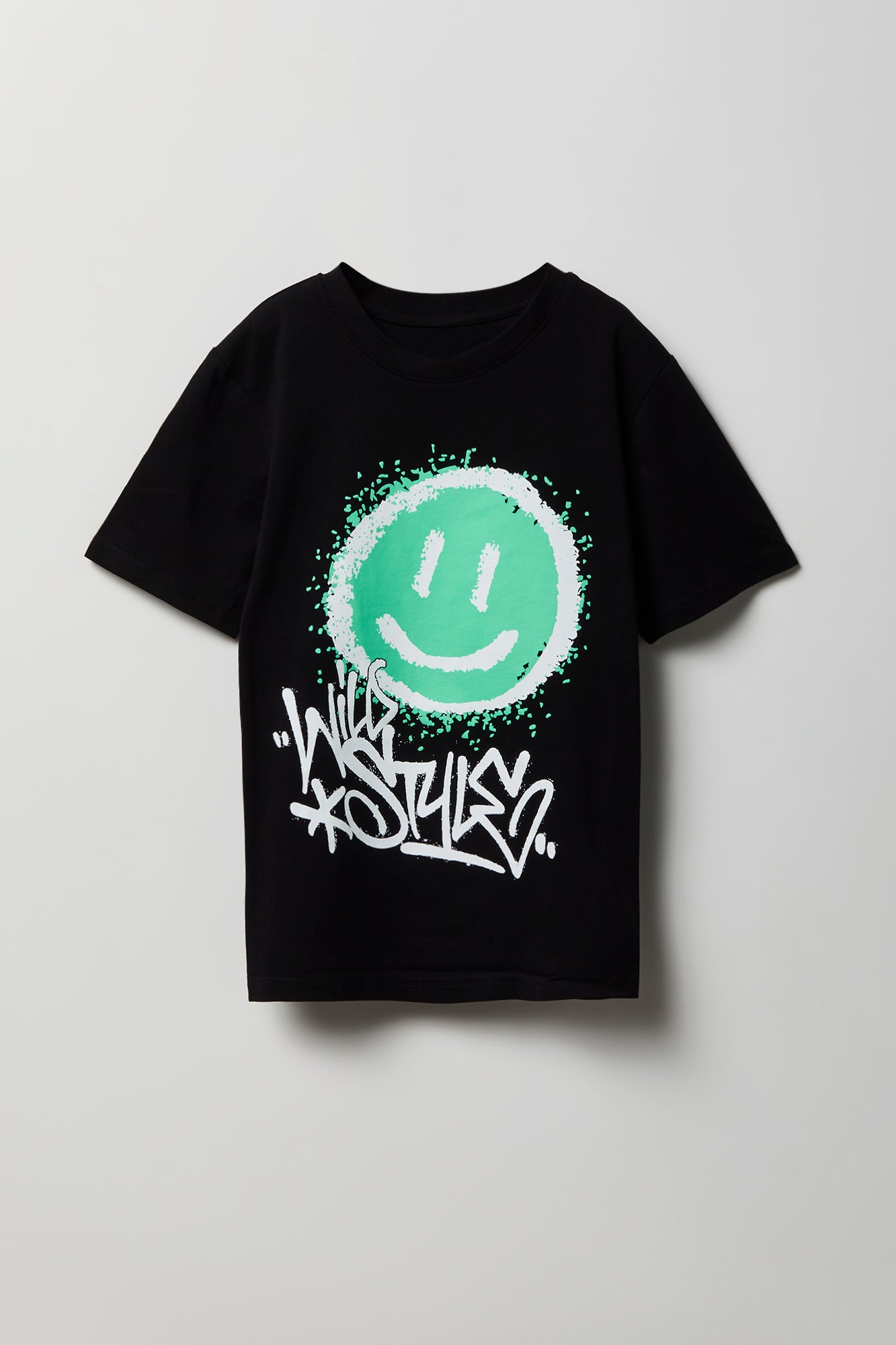 Youth Smiley Graphic Tee - Black /