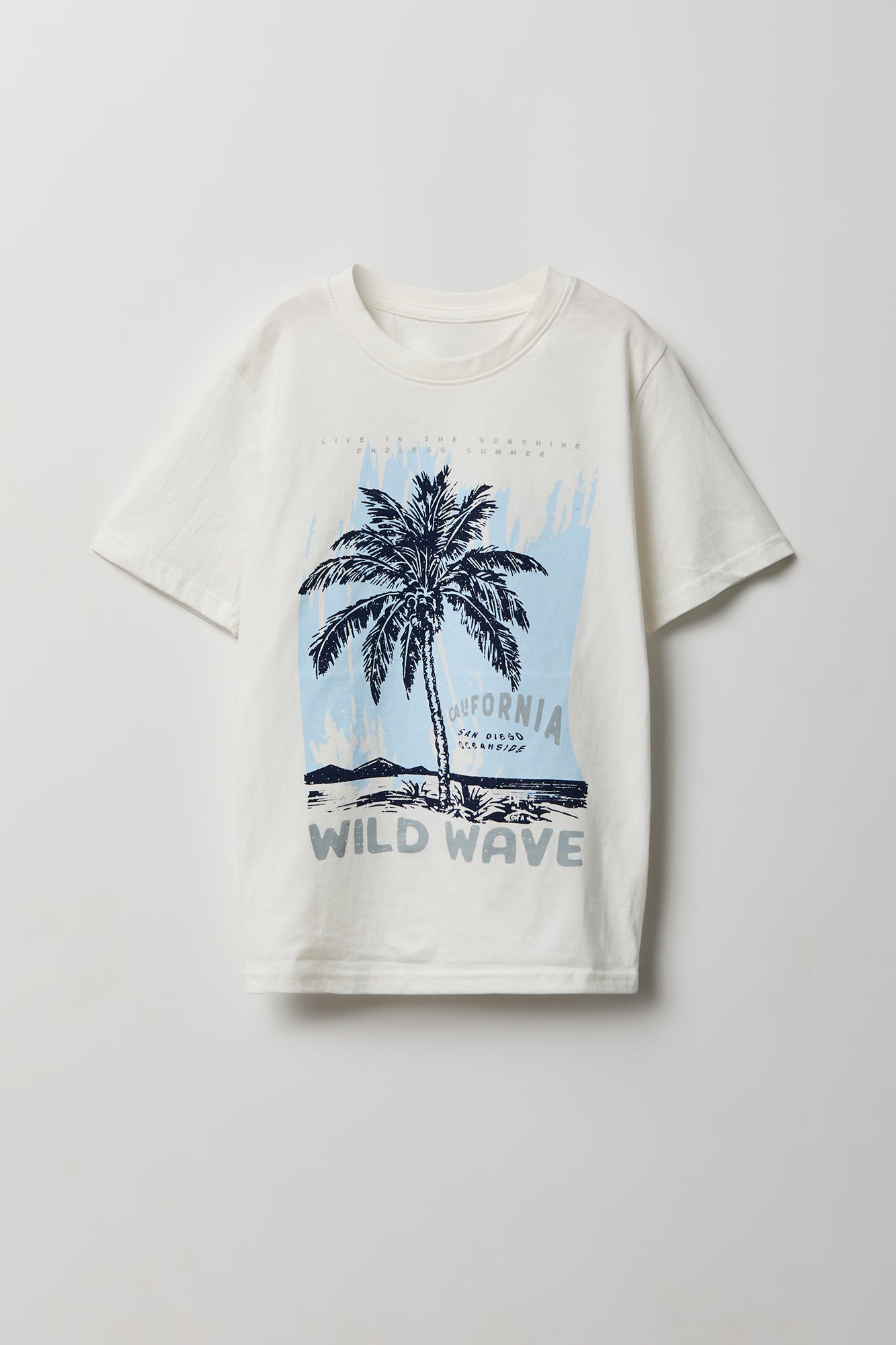 Youth Wild Wave California Beach Graphic Tee - White /