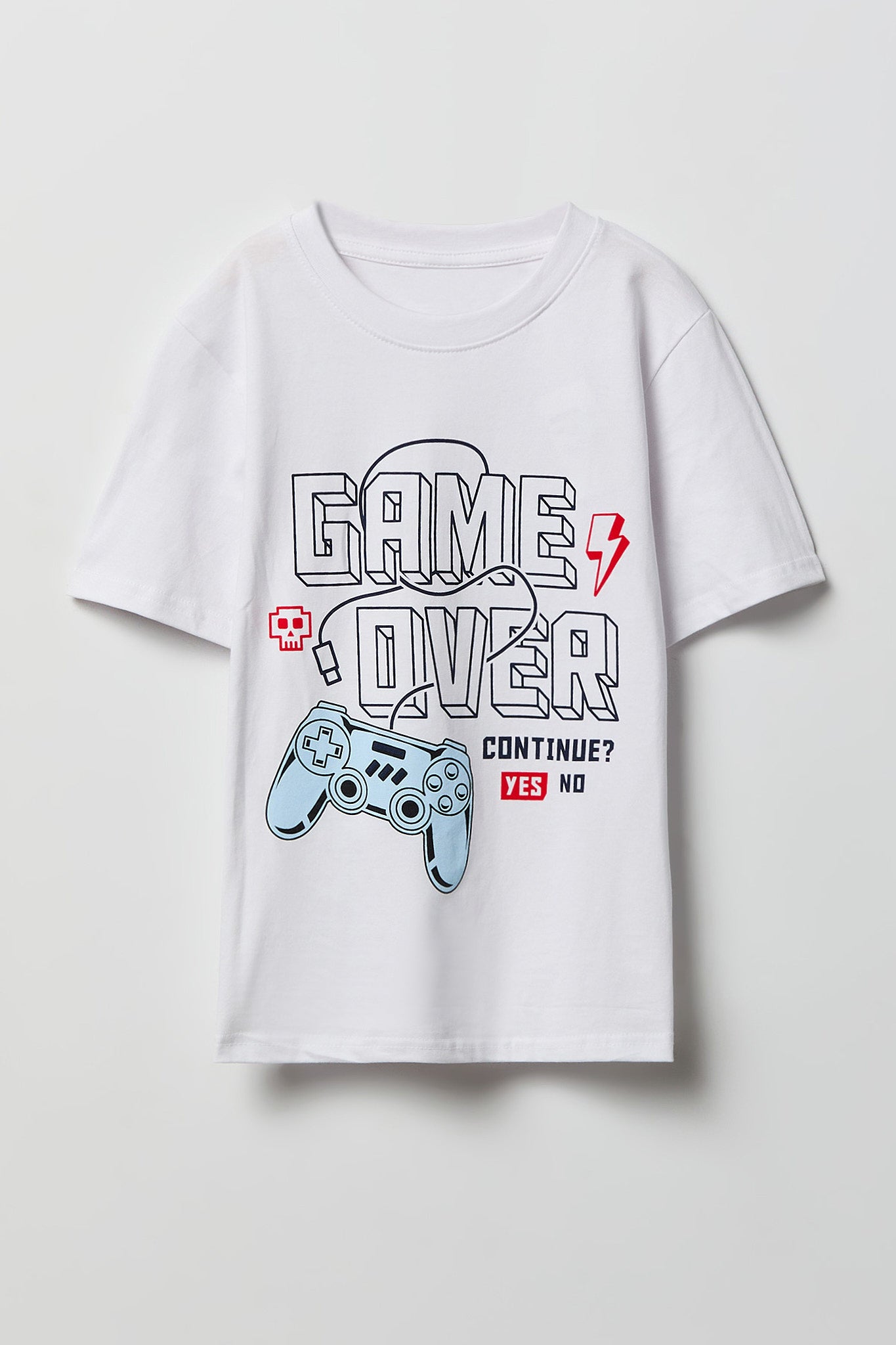 Youth Game Over Graphic Tee - White /