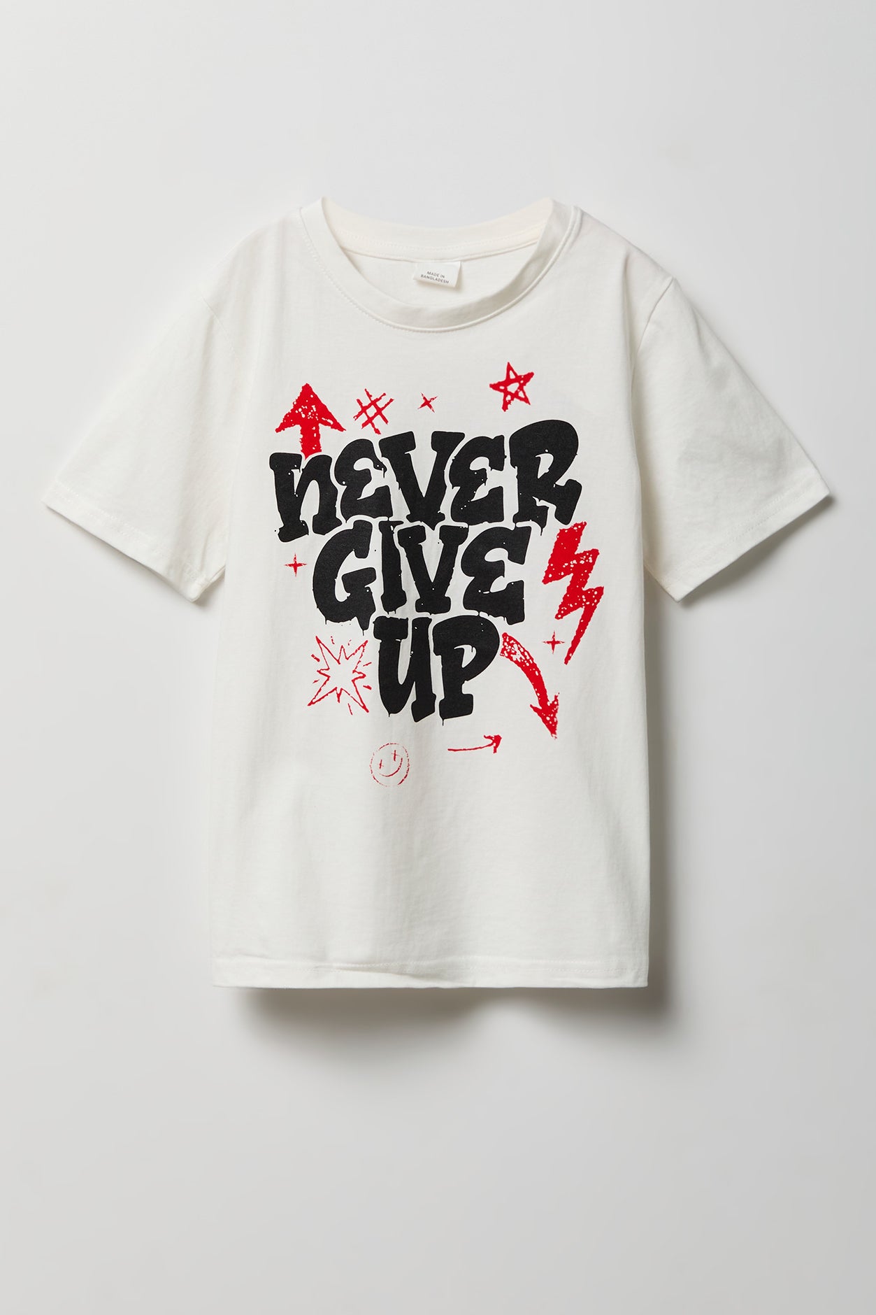 Youth Never Give Up Graphic Tee - White /