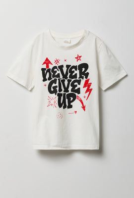 T-shirt imprimé Never Give Up junior