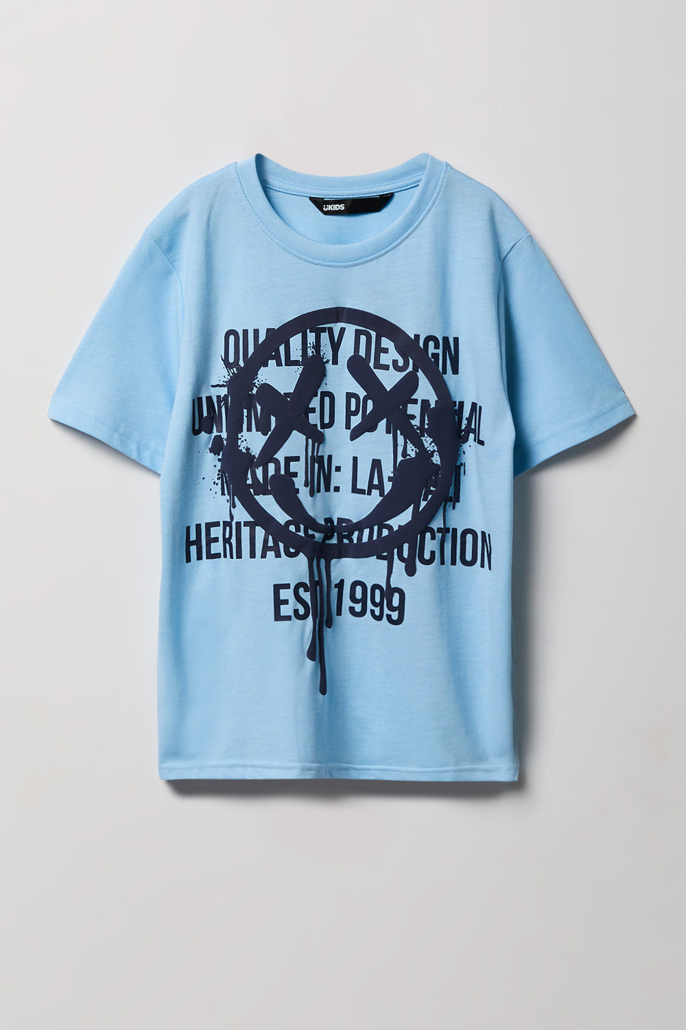 Youth Smiley Face Puff Print Graphic Tee Youth Smiley Face Puff Print Graphic Tee