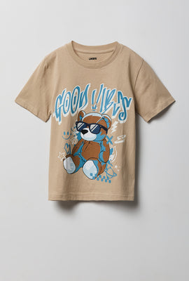 Youth Bear Print Graphic Tee