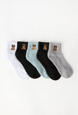 Youth Bear Ankle Socks 5-Pack