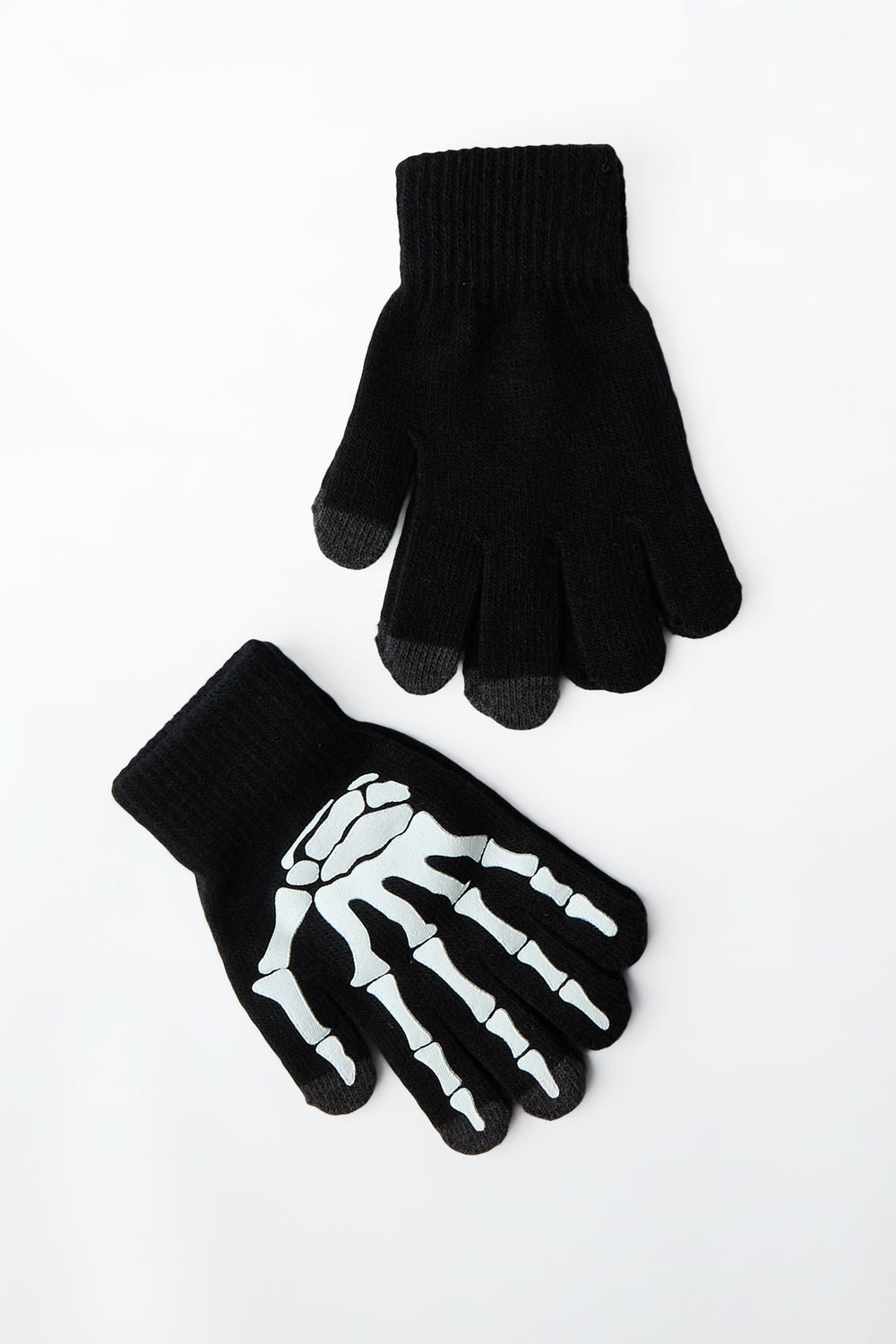 Gants tactiles squelettes d'Halloween phosphorescents junior paquet de 2 Gants tactiles squelettes d'Halloween phosphorescents junior paquet de 2