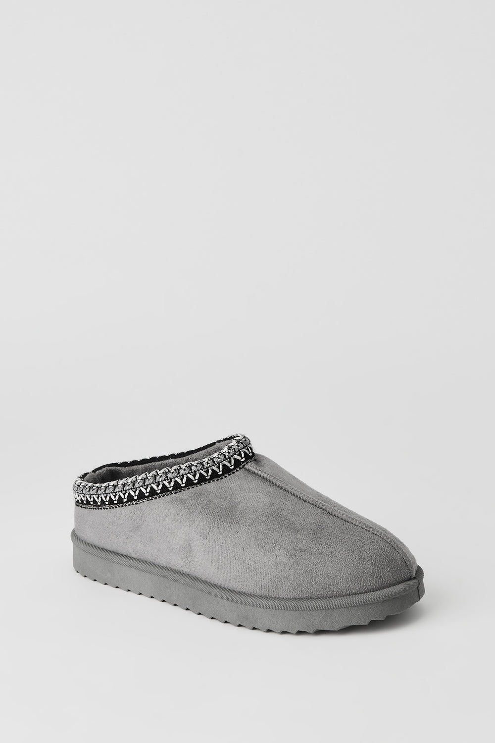 Youth Faux-Suede Embroidered Slippers Youth Faux-Suede Embroidered Slippers