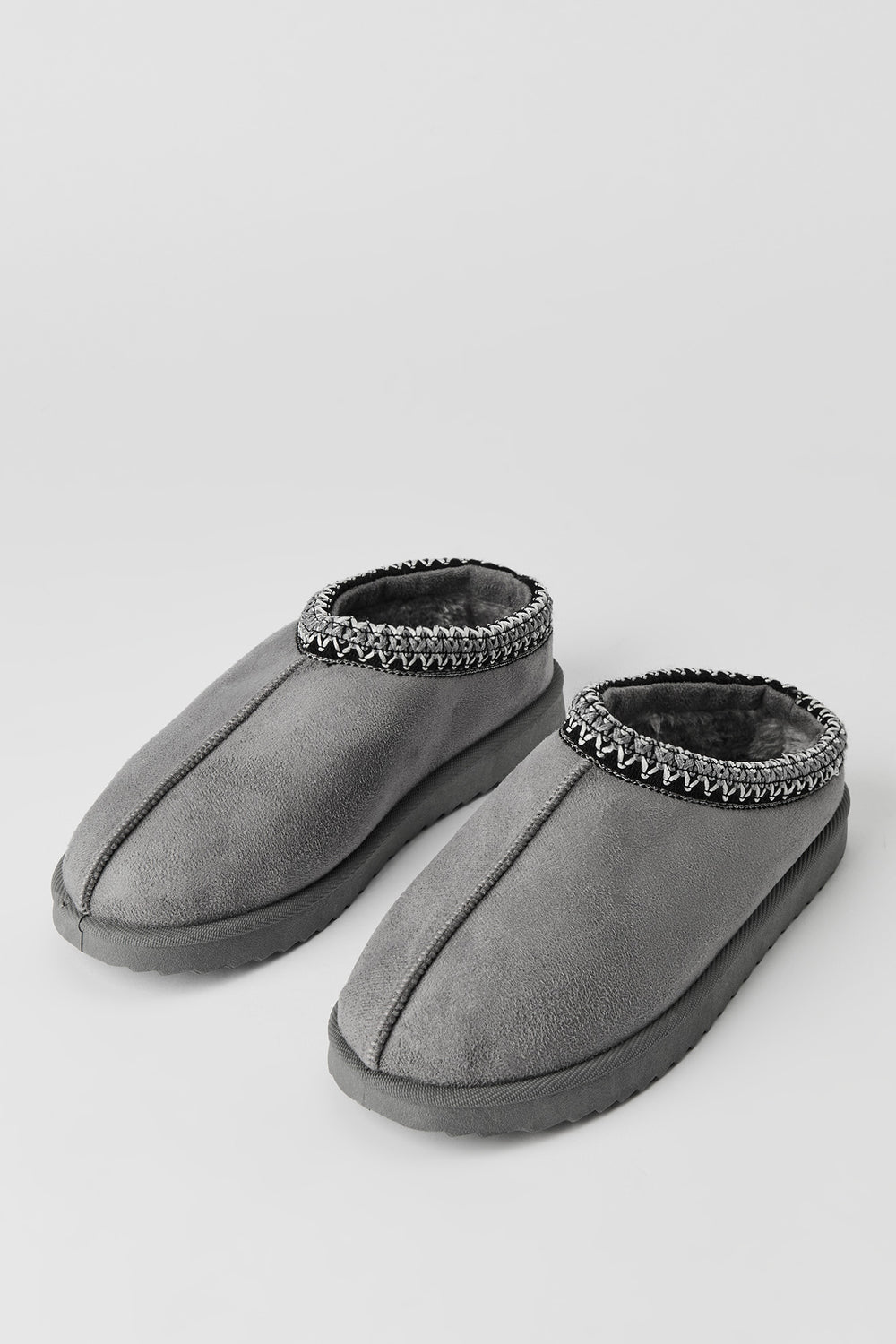 Youth Faux-Suede Embroidered Slippers Youth Faux-Suede Embroidered Slippers