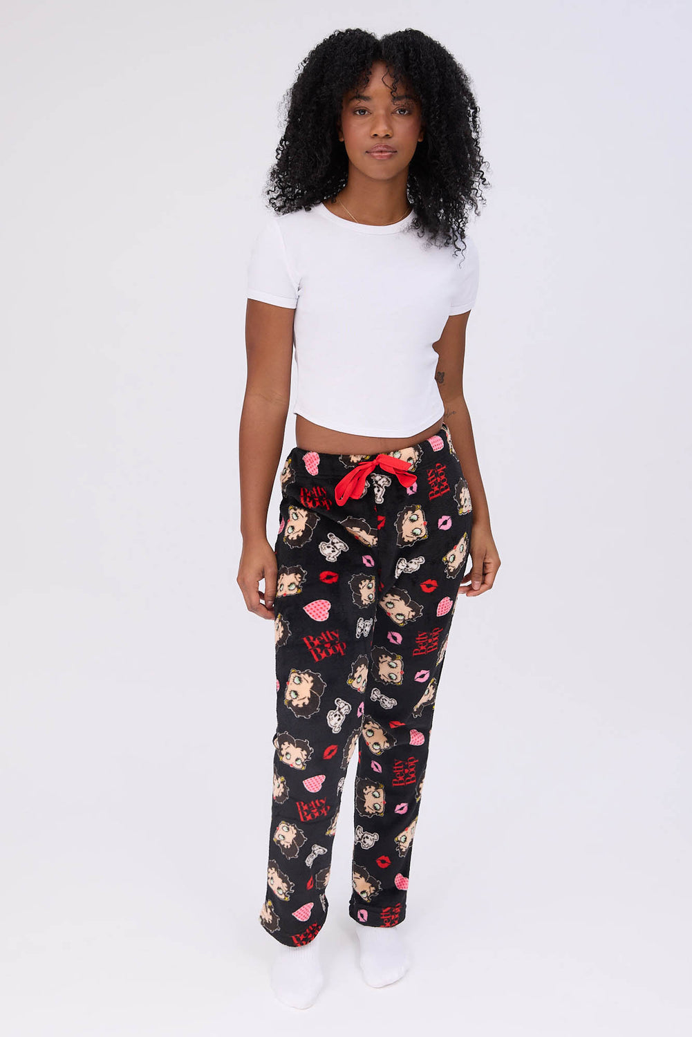 Betty Boop Printed Plush Pajama Bottoms Betty Boop Printed Plush Pajama Bottoms