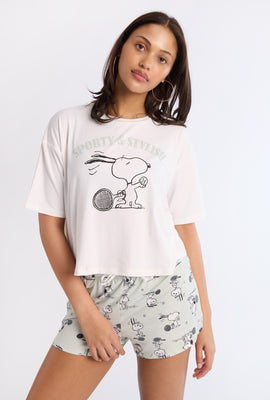 Peanuts Snoopy 2-Piece Pajama Tee & Shorts Set