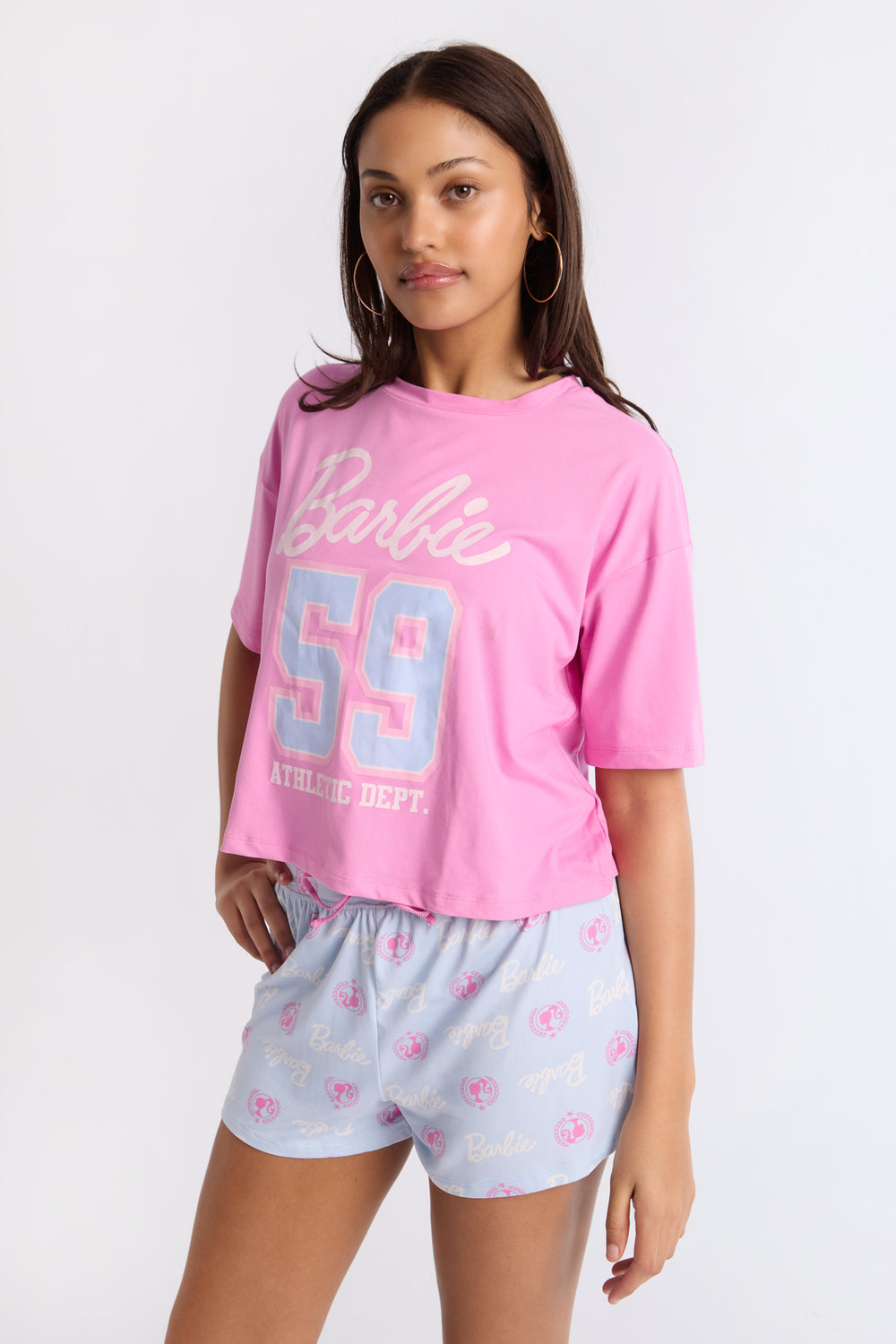 Barbie 2-Piece Pajama Tee & Shorts Set Barbie 2-Piece Pajama Tee & Shorts Set