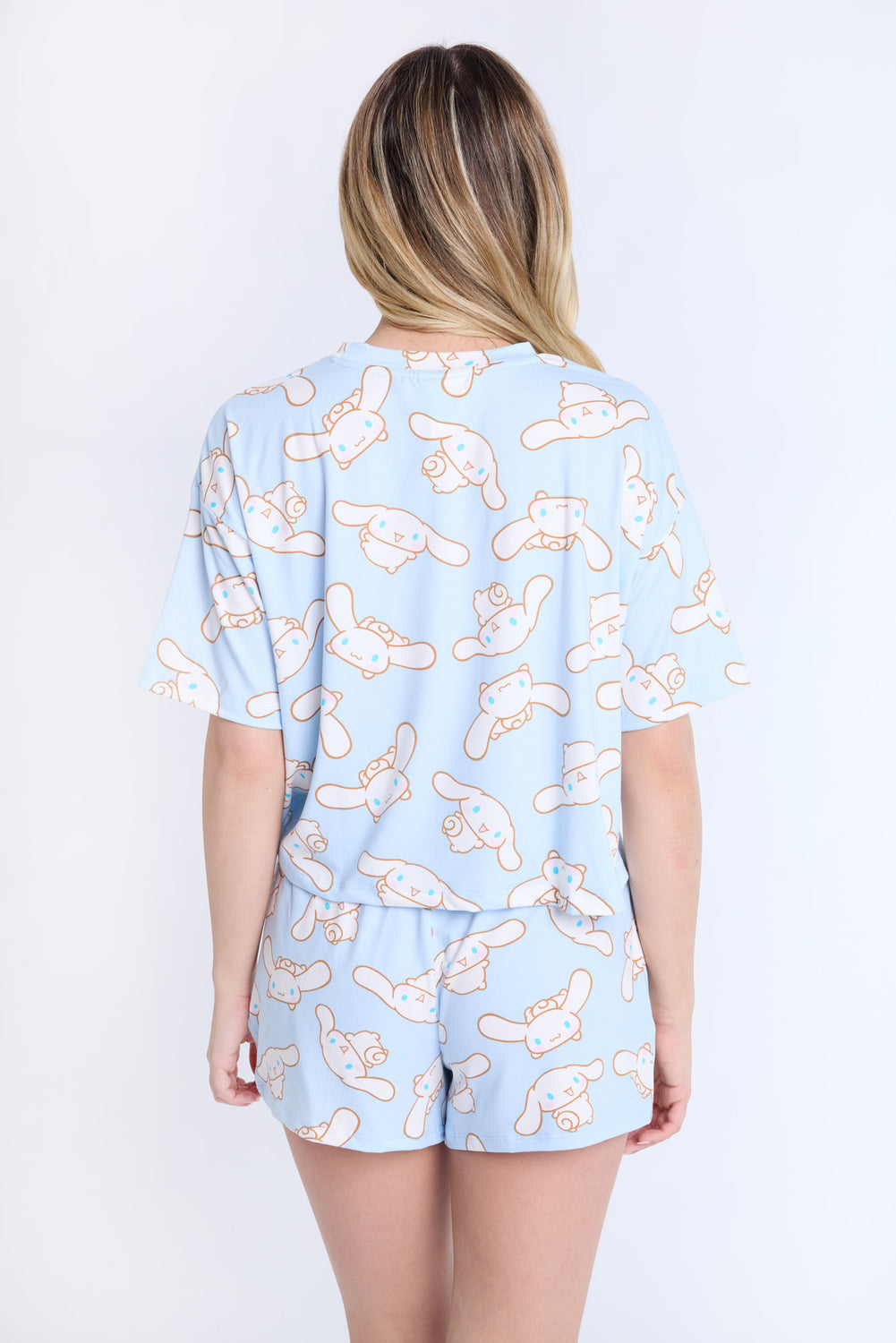 Cinnamoroll AOP 2-Piece Pajama Tee & Shorts Set Cinnamoroll AOP 2-Piece Pajama Tee & Shorts Set