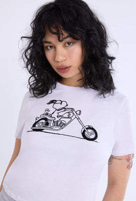 Motorcycle Snoopy Graphic Baby Tee