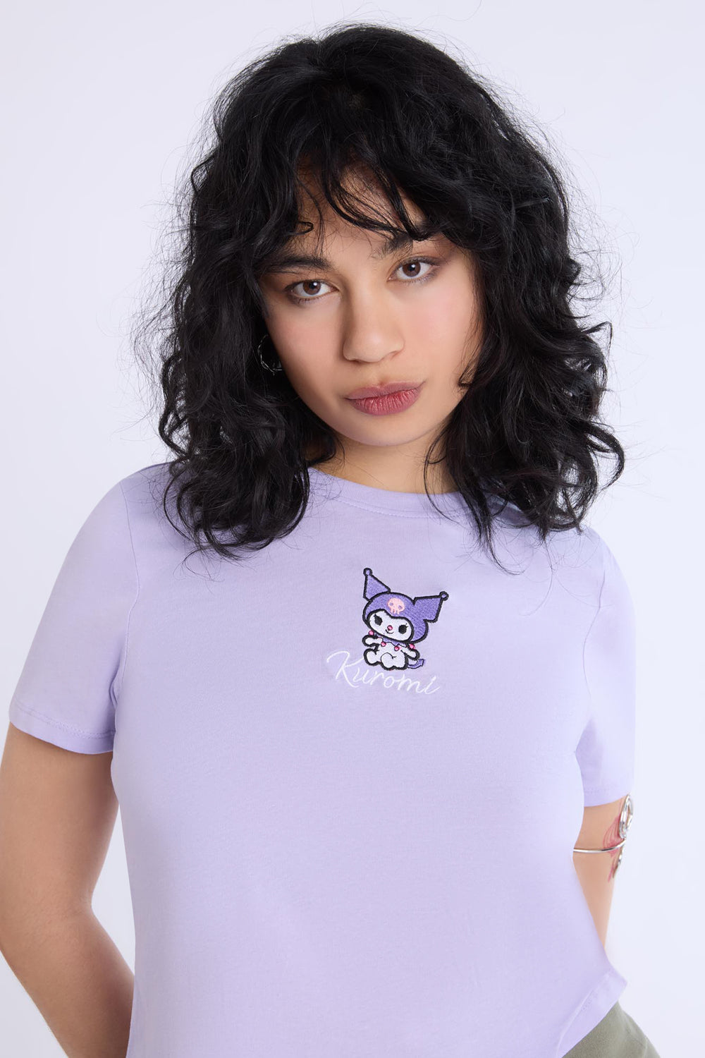 Kuromi Embroidered Baby Tee Kuromi Embroidered Baby Tee