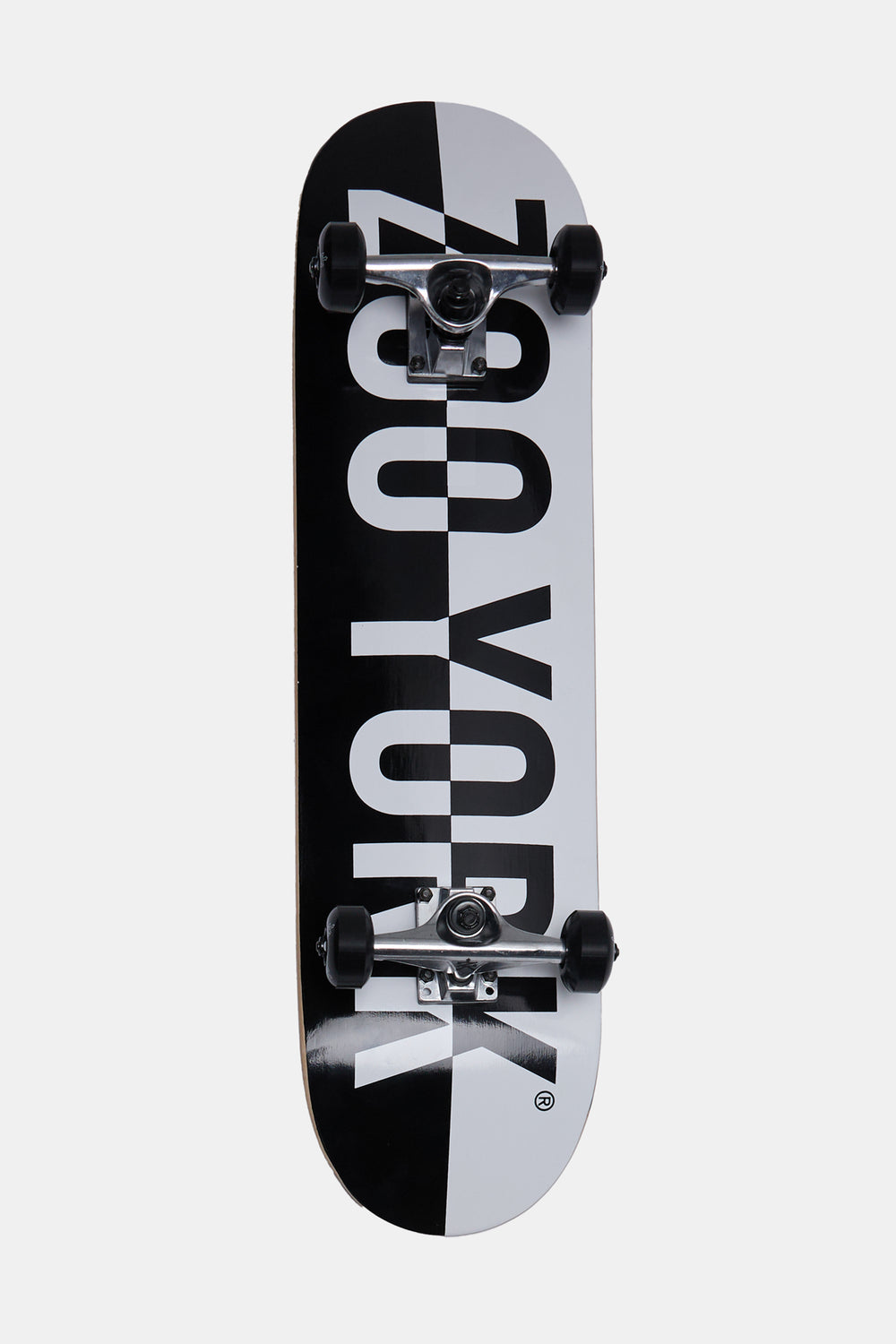 Skateboard imprimé logo noir et blanc Zoo York 8