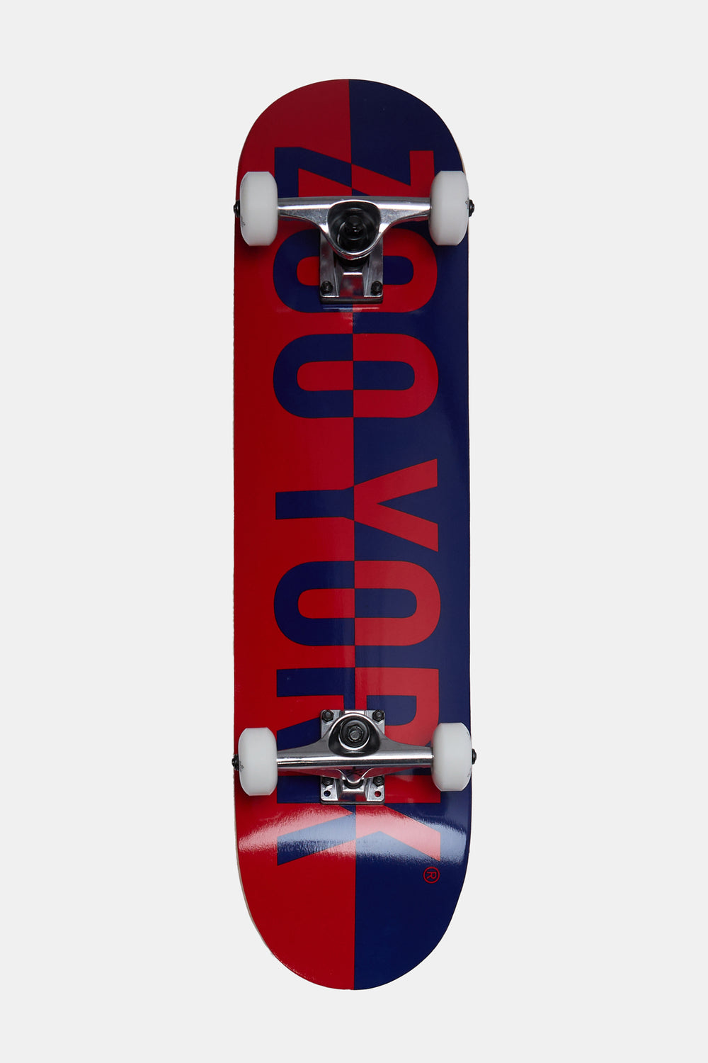 Zoo York Red & Blue Split Logo Skateboard 7.75