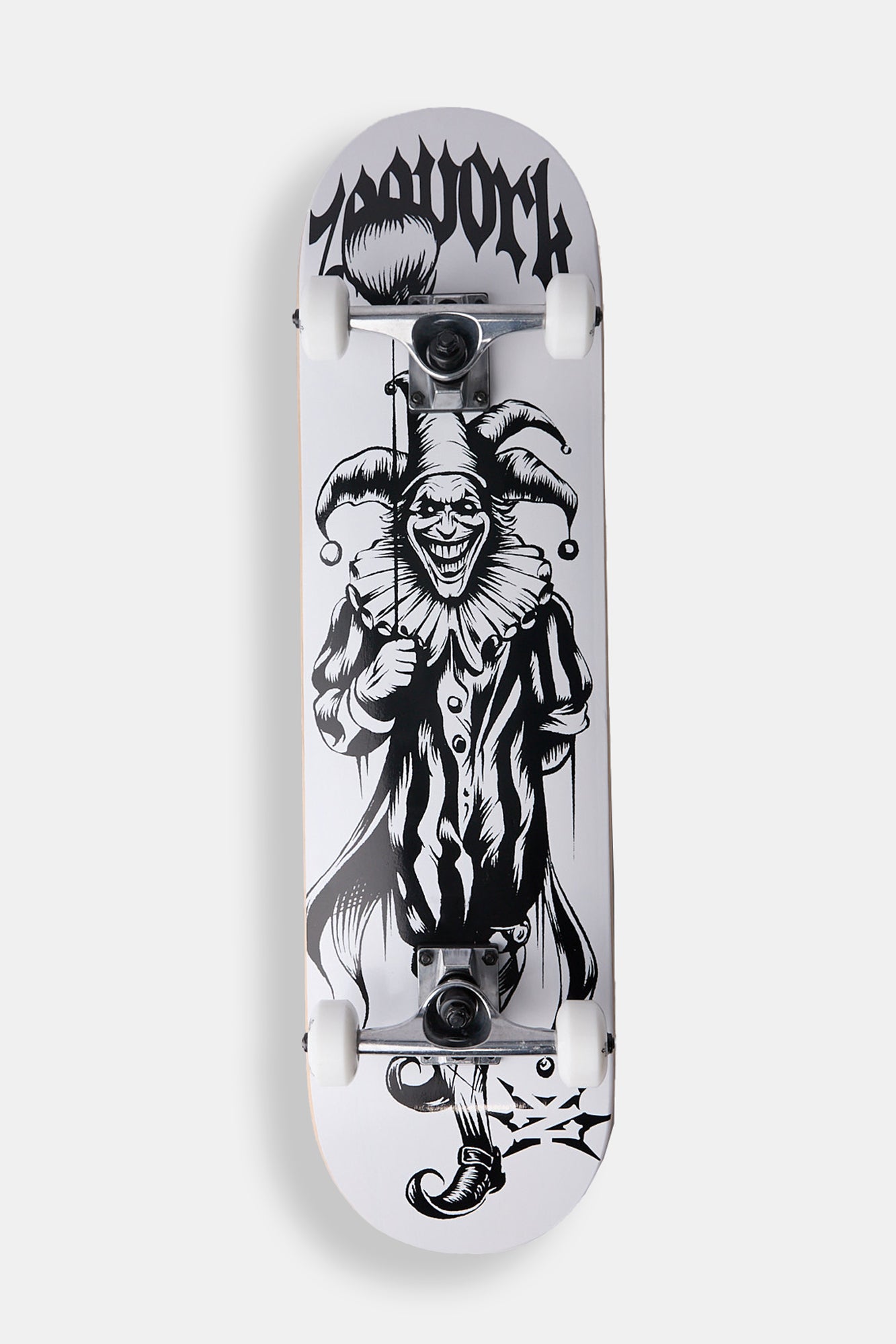 Zoo York Evil Clown Skateboard 8" - Black with White / 8