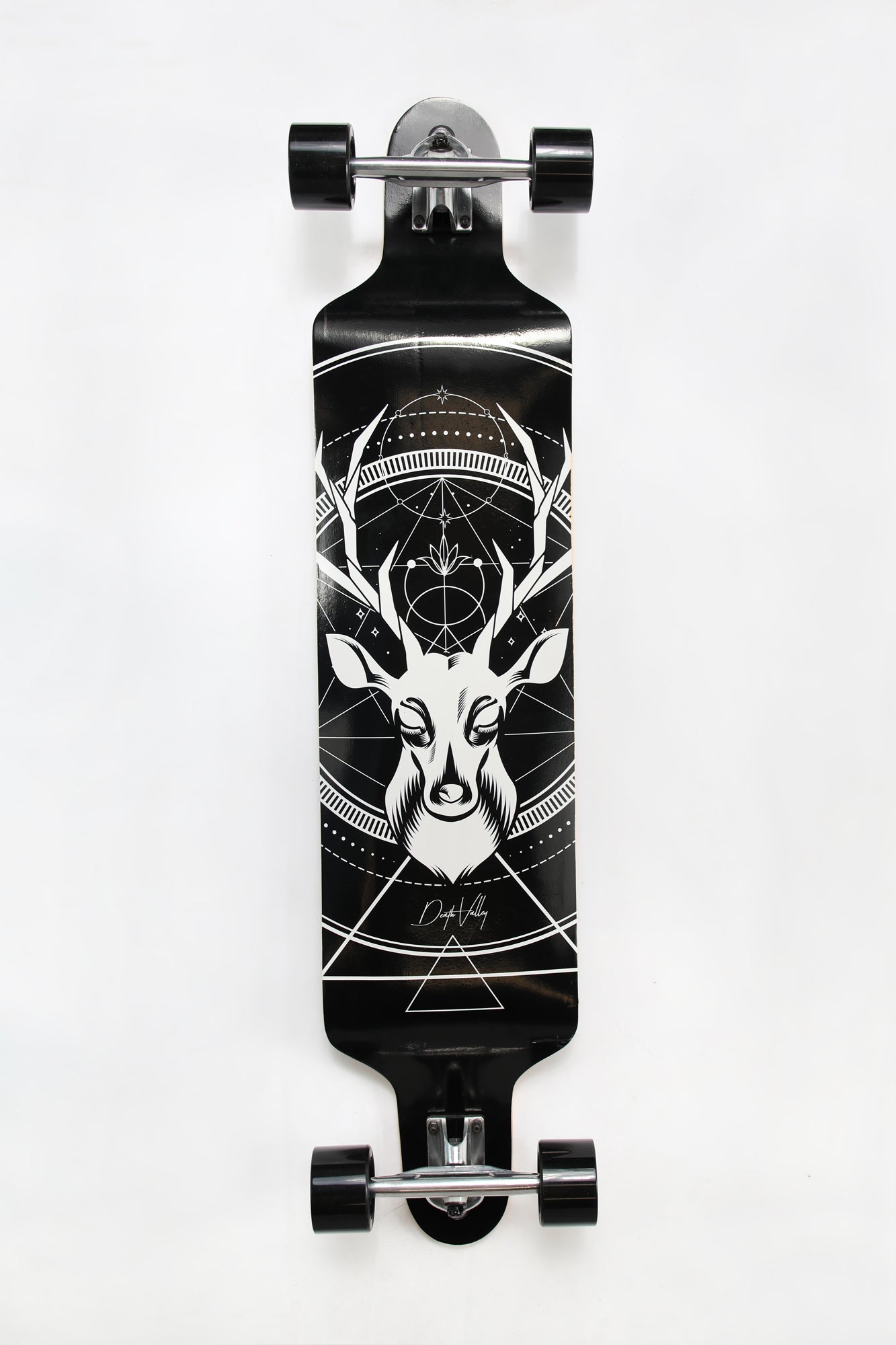 Wonderful Black & White Deer Longboard 42" - Black / 42