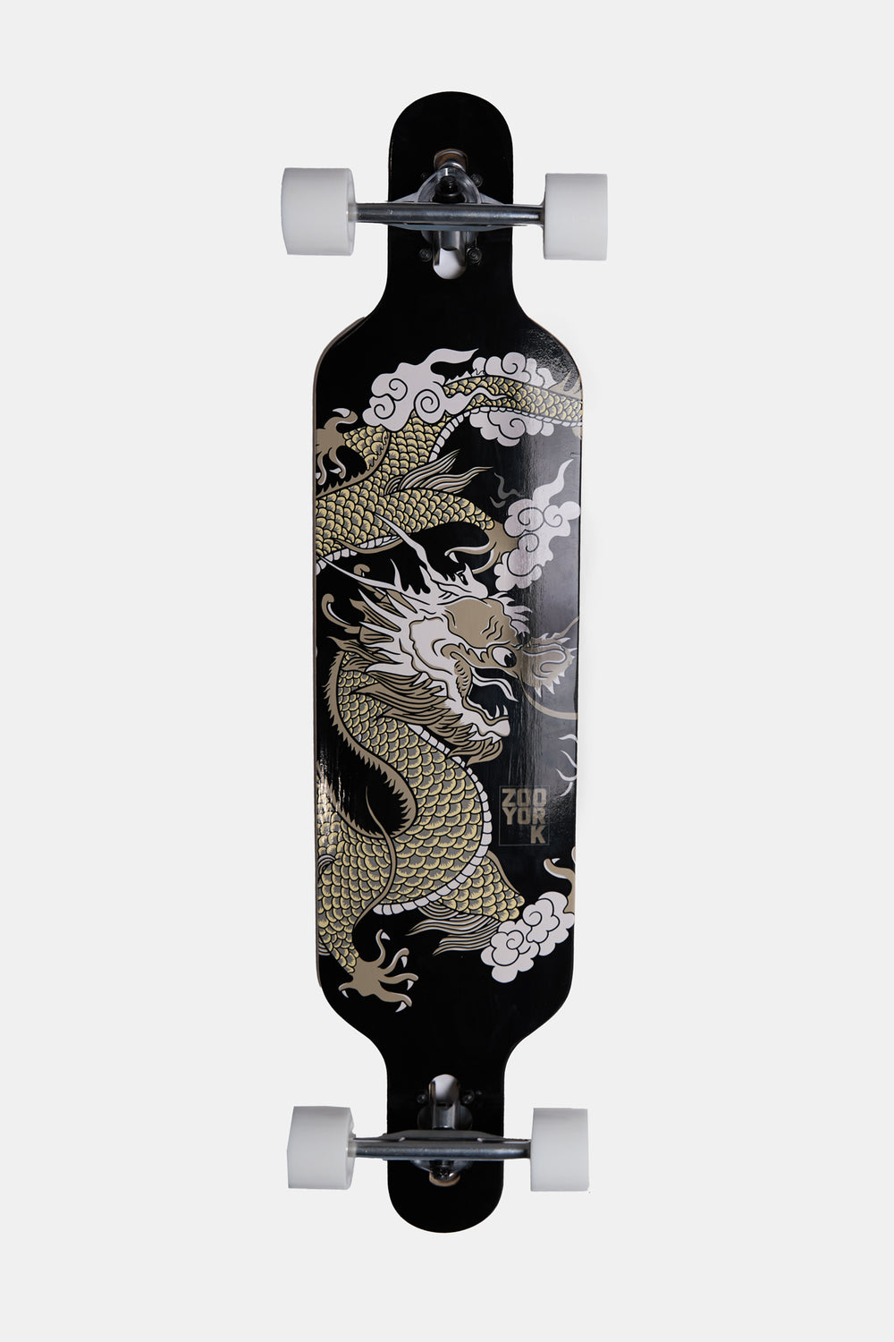 Longboard imprimé dragon doré et blanc Zoo York 40